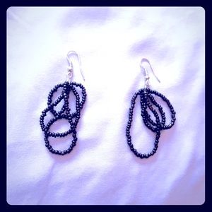 Handmade Black beaded earrings